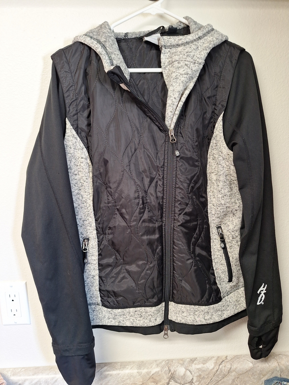 Harley-Davidson Black and Gray Quilted Hooded Jacket